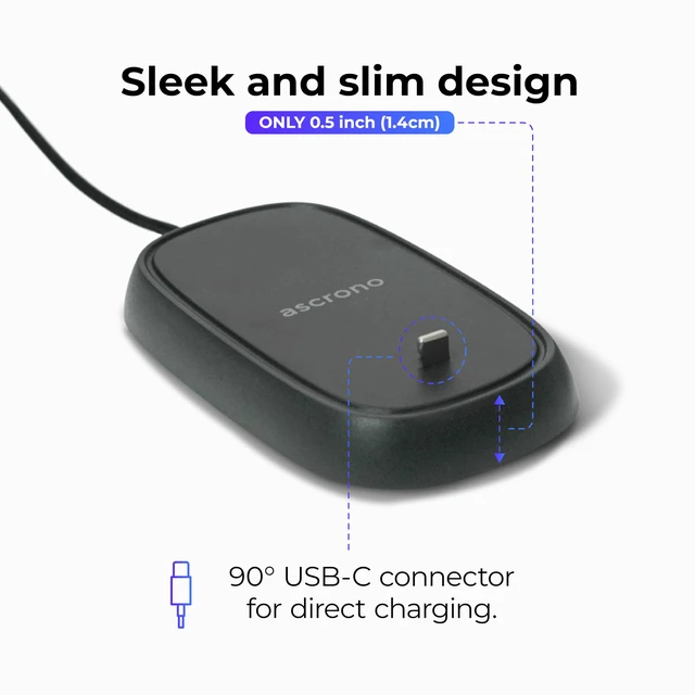 Alt view image 6 of 6 - Charging Station for Apple Magic Mouse, Black Usable As Charging Dock, Stand & Charger, Includes 5ft (1.5m) USB-C Cable, USB-C Connector, Perfect Accessories
