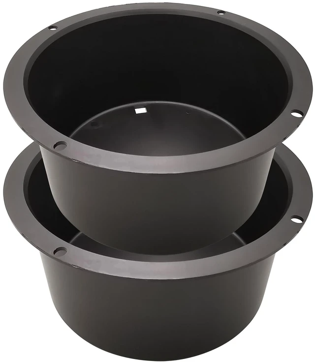 Main image of 6.5in Round Black Plastic Speaker Baffle, Pack of 2 DIY Mount Plate for 6.5 Inch Car Speakers & Home Bookshelf Audio, Plastic Speaker Installation Replacement Baffle