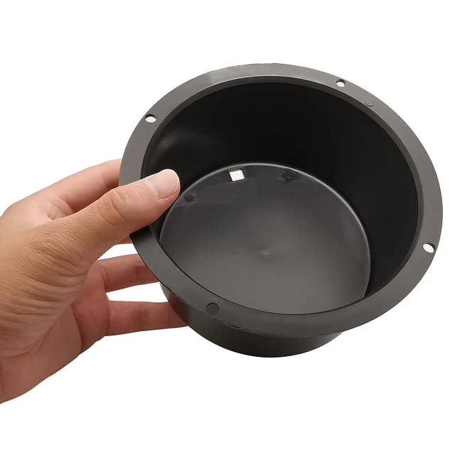 Alt view image 4 of 7 - 6.5in Round Black Plastic Speaker Baffle, Pack of 2 DIY Mount Plate for 6.5 Inch Car Speakers & Home Bookshelf Audio, Plastic Speaker Installation Replacement Baffle