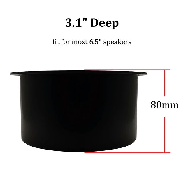 Alt view image 3 of 7 - 6.5in Round Black Plastic Speaker Baffle, Pack of 2 DIY Mount Plate for 6.5 Inch Car Speakers & Home Bookshelf Audio, Plastic Speaker Installation Replacement Baffle