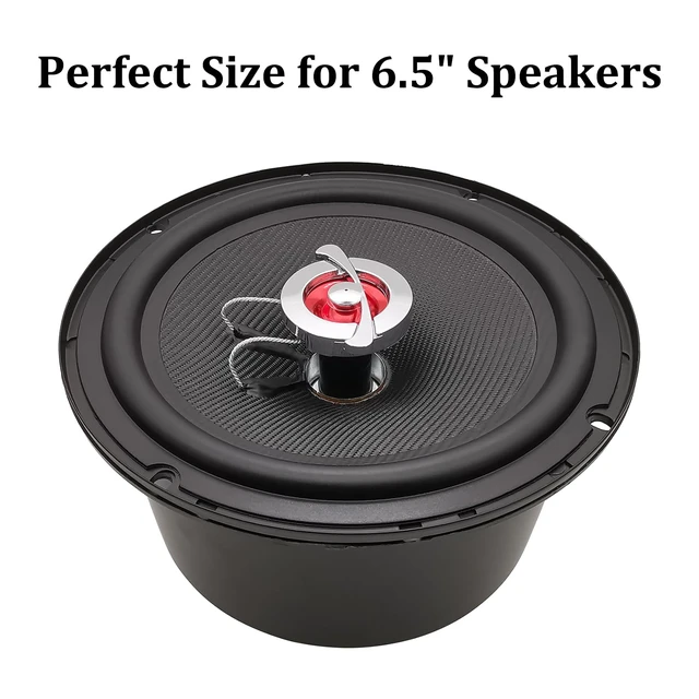 Alt view image 5 of 7 - 6.5in Round Black Plastic Speaker Baffle, Pack of 2 DIY Mount Plate for 6.5 Inch Car Speakers & Home Bookshelf Audio, Plastic Speaker Installation Replacement Baffle