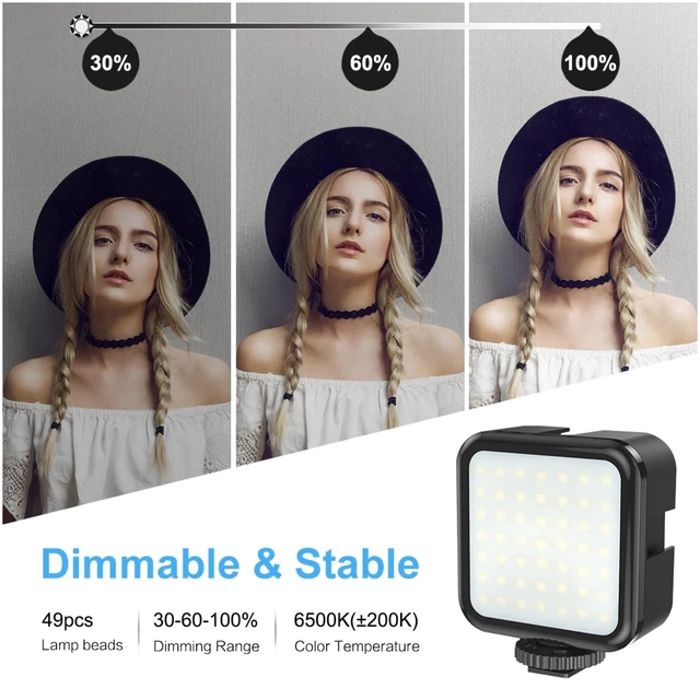 Alt view image 7 of 7 - U/C Shape Video Action Stabilizing Handle Grip Handheld Stabilizer Kit with Phone Clamp + LED Studio Light for Canon Sony Nikon Cameras and Home DV Camera Smartphones