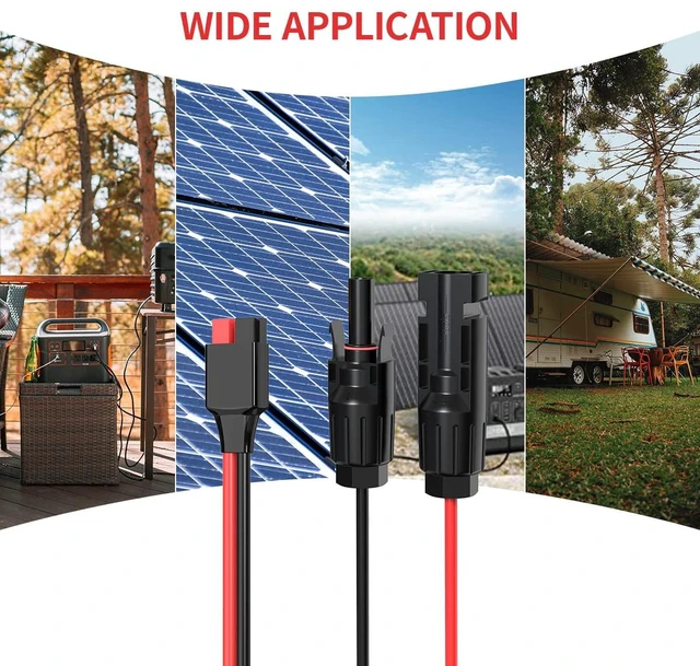 Alt view image 7 of 7 - 10AWG 10FT Solar Panel Cable to Anderson Connector 2 6 10 20 35 50FT Solar Extension Cable for Portable Power Station Solar Generator Battery Pack(10FT)