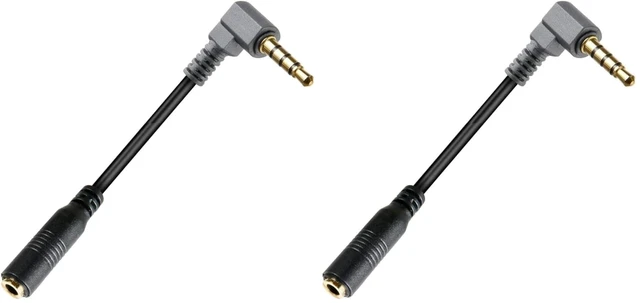 Main image of Replacement SC4 TRS-TRRS, TRS 3.5mm Female to TRRS Male Rode Movo BOYA Recording Microphone Adapter Cable Cord for iPhone, Smartphone & Other Devices (Pack of 2)