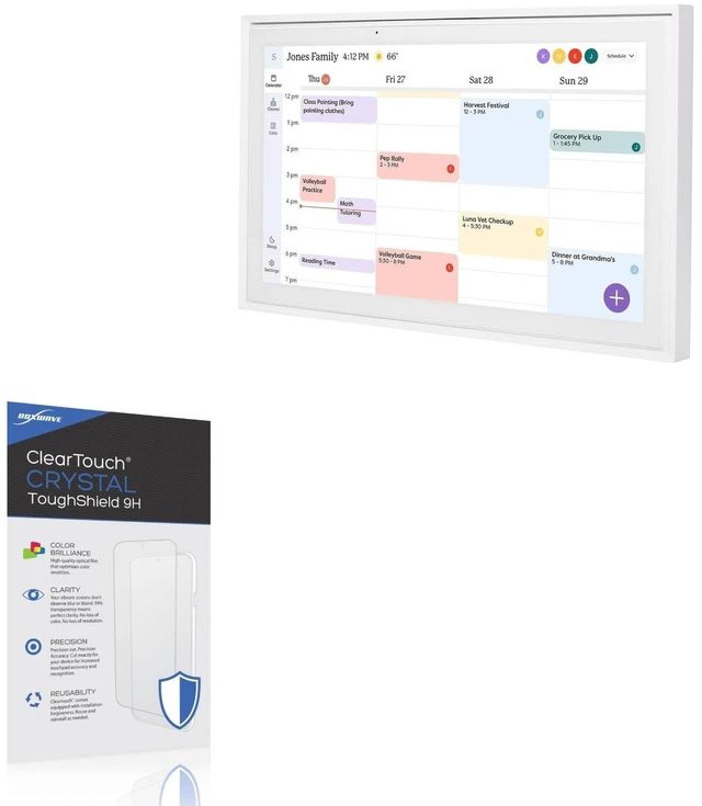 Main image of Screen Protector Compatible with Skylight Calendar (15 inch) - ClearTouch Crystal ToughShield 9H (2-Pack), Clear 9H Tough Flexible Film Screen Protector
