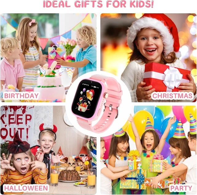 Alt view image 7 of 7 - 4G Kids Smart Watch, 15 Exciting Games, Two-Way Calling Feature, SOS Emergency Call Button Ideal for Kids Aged 3-12, for Boys & Girls (Pink)