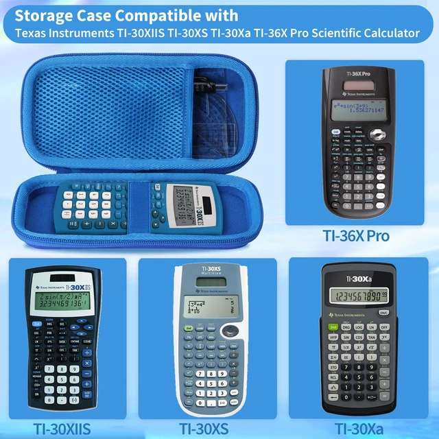 Alt view image 3 of 7 - Case Compatible with Texas Instruments TI-30XIIS TI-30XS TI-30Xa TI-36X Pro Scientific Calculator (Case Only) - Blue