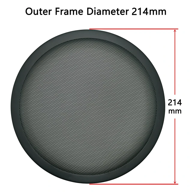 Alt view image 3 of 7 - 8" Speaker Grill Covers, Metal Frame with Metal Mesh, Black, 1Pc Car Home Speaker Subwoofer Guard Protector, with Screws, Heavy-duty