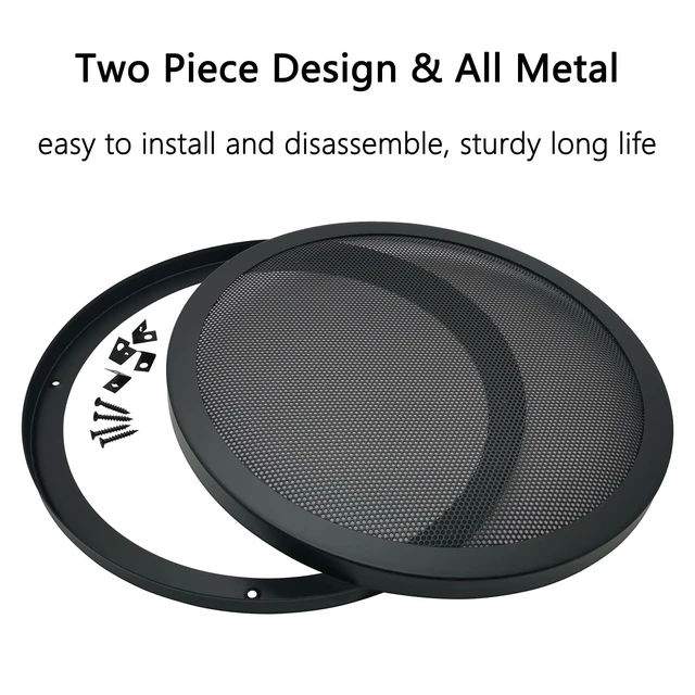Alt view image 2 of 7 - 8" Speaker Grill Covers, Metal Frame with Metal Mesh, Black, 1Pc Car Home Speaker Subwoofer Guard Protector, with Screws, Heavy-duty