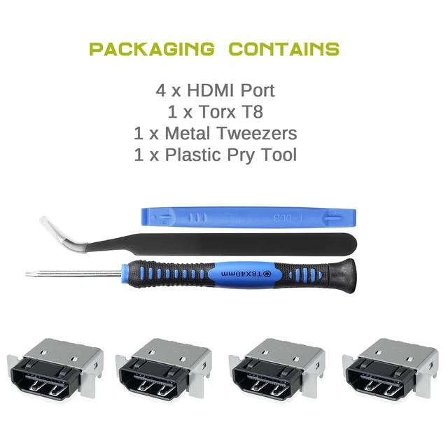 Alt view image 5 of 5 - 4 Pack HDMI Port Replacement for Xbox Series X Console, Display Socket Jack Connector Repair for XSX Console, M1087810-Original OEM Quality