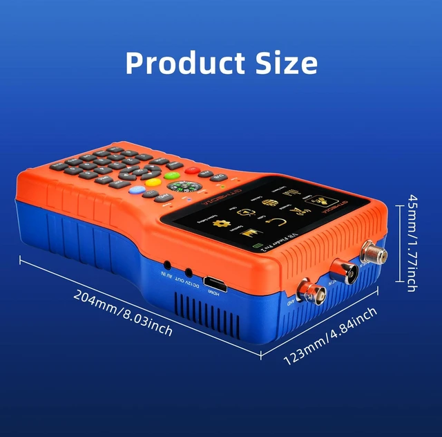 Alt view image 5 of 6 - V8 Finder Pro Satellite Finder Meter, DVB-S2X/S2/S/T2/T/C Signal Meter with 4.3-Inch HD Screen, Spectrum Analyzer, H.265 10-Bit, Blind Scan, Digital Compass for Dish Alignment