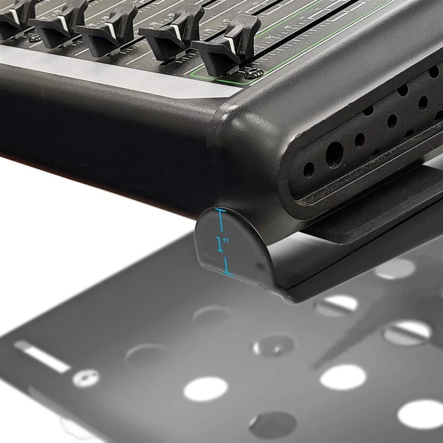 Alt view image 7 of 7 - AxcessAbles Two-Tier Adjustable DJ Stand with Clamps for DJ Controllers, Music Mixers, Laptops up to 20lbs. DJ Controller Stand Compatible with DDJ-REV1, DDJ-FLX4 (LTS-03 Black)