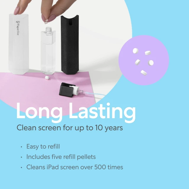 Alt view image 5 of 5 - ® Cleaning Kit, refillable - Safe for iPad & Electronic Displays All-in-One - Refillable Microfiber Spray Bottle & Cleaning Solution + 5 Refill Tablets