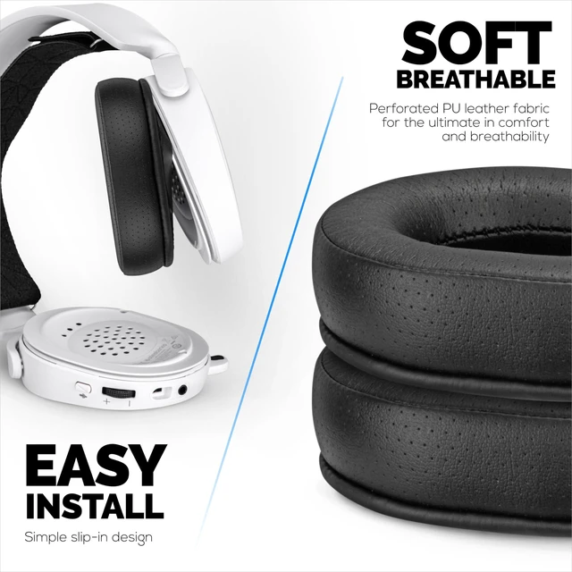 Alt view image 5 of 7 - Replacement Earpads for SteelSeries Arctis 1, 3, 5, 7, 9X, Pro & Prime Headset, Memory Foam & PU Leather (Black)
