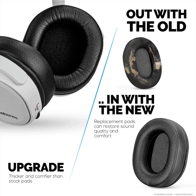 Alt view image 7 of 7 - Replacement Earpads for SteelSeries Arctis 1, 3, 5, 7, 9X, Pro & Prime Headset, Memory Foam & PU Leather (Black)