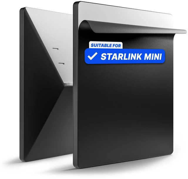 Main image of Protective Skin Sticker for Starlink Mini Accessories, Black Weatherproof, residue-free sticker protects your device without signal loss, easy to apply and remove for outdoor use