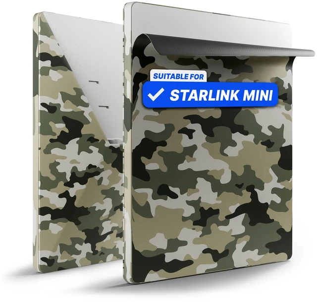 Main image of Protective Skin Sticker for Starlink Mini Accessories, Camo Green Weatherproof, residue-free sticker protects your device without signal loss, easy to apply and remove for outdoor use