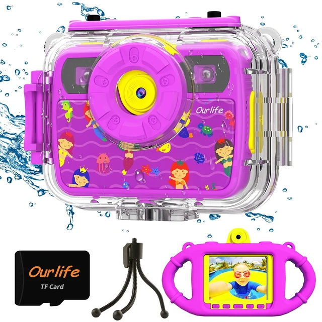 Main image of No Card Waterproof Digital Camera 1080P HD Digital Video Camera 2.4'' IPS Screen, Fill Lights,Selfie Underwater Camera Gifts for Beginner Silicone Handle