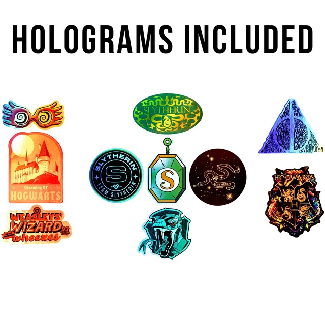Alt view image 5 of 5 - Conquest Journals Harry Potter Slytherin Vinyl Stickers (120-Pack) Unique Stickers Including Holograms, Waterproof and UV Resistant, Great for Your Gadgets, Variety Bundle, Officially Licensed