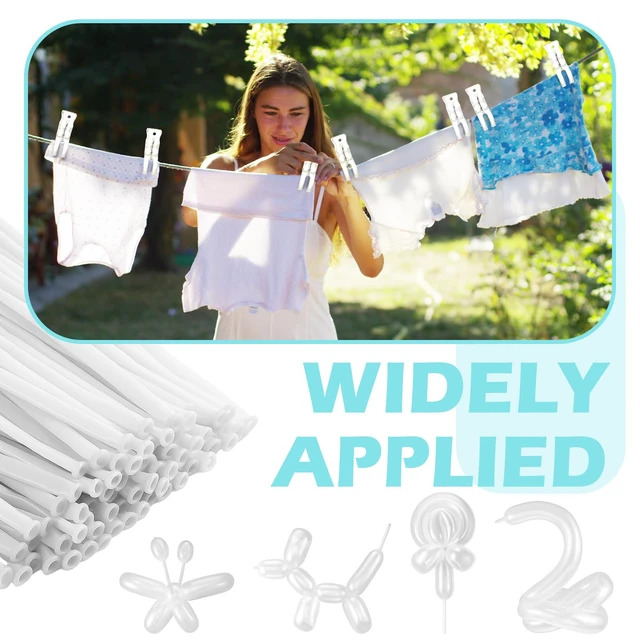 Alt view image 6 of 7 - 10 Pack 3.5 Inch Balloon Arch Clips 100 Pcs 260 Long Balloons Kit 3.5 Inch Large Heavy Duty Clip, Plastic Transparent, White 260 Long Balloons, For Arch Backdrop Garland, Long Twisting Decor