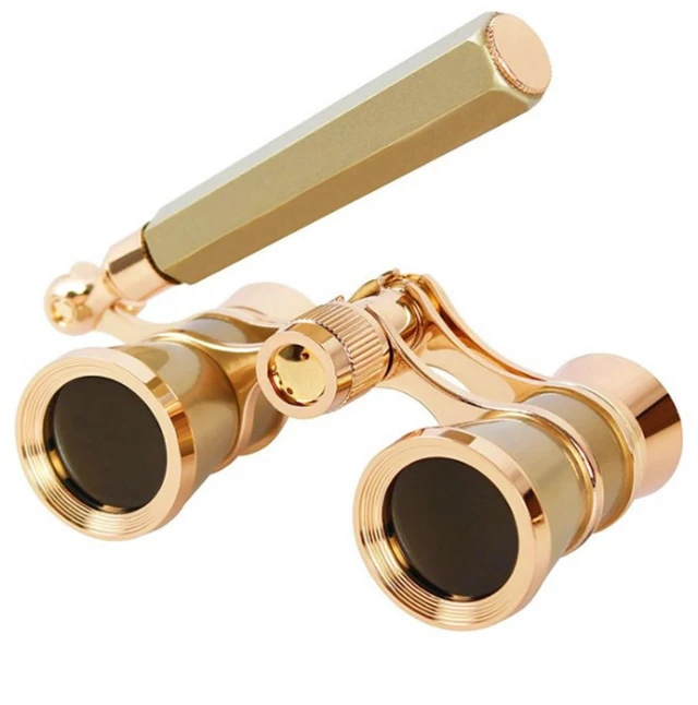 Main image of Opera Glasses, 3x25 Theatre Binoculars with Adjustable Handle Vintage-style metal binoculars with a refined finish. Adjustable handle for comfortable viewing. Great for concerts, musicals