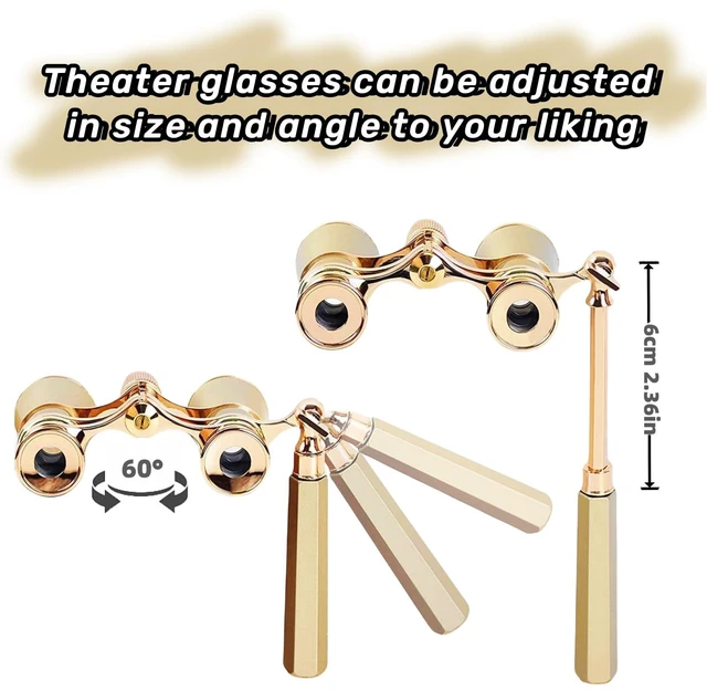 Alt view image 4 of 7 - Opera Glasses, 3x25 Theatre Binoculars with Adjustable Handle Vintage-style metal binoculars with a refined finish. Adjustable handle for comfortable viewing. Great for concerts, musicals