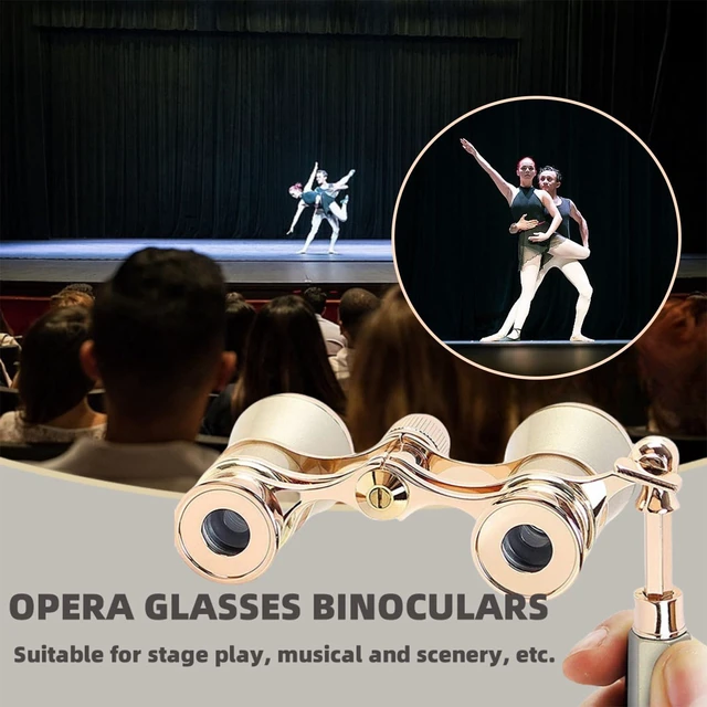 Alt view image 7 of 7 - Opera Glasses, 3x25 Theatre Binoculars with Adjustable Handle Vintage-style metal binoculars with a refined finish. Adjustable handle for comfortable viewing. Great for concerts, musicals