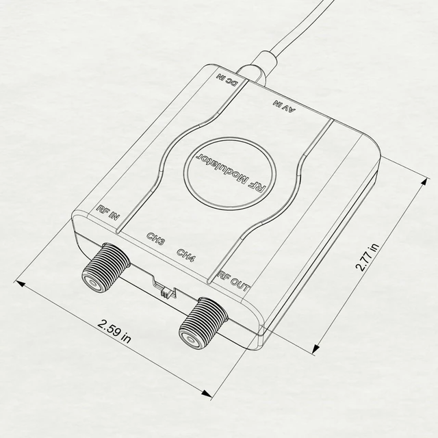 Alt view image 7 of 7 - RCA to Coaxial Adapter, RF Coaxial Modulator, CVBS RF Adapter, VHF Converter, Channel 3/4 Switch for Game & Video Hub, DVD, VCR Player, PS2 PS3 PS4