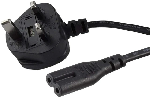 Main image of United Kingdom UK 2- Slot Printer Power Cord Cable, Non-Polarized (IEC-320-C7 to CEE 7/16) Works with Printer, TV, PS4 Game Console and More for UK Travel (UK)
