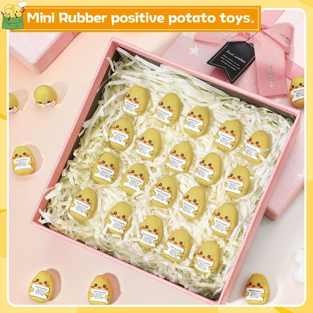 Alt view image 3 of 7 - 100 Pcs Mini Rubber Potato Gifts Positive Inspirational Potato Figures Bulk Motivational Potatoes Decorations and Encouragement Appreciation Gift for Teacher Coworker Staff