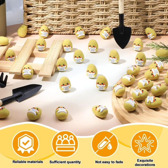 Alt view image 5 of 7 - 100 Pcs Mini Rubber Potato Gifts Positive Inspirational Potato Figures Bulk Motivational Potatoes Decorations and Encouragement Appreciation Gift for Teacher Coworker Staff