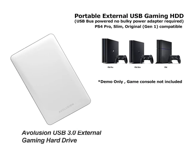 Alt view image 3 of 7 - T1 Series USB 3.0 Portable External Gaming Hard Drive - White (for PS4, Pre-Formatted) - (2TB)