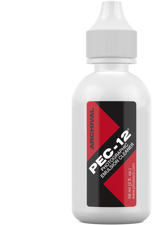 Main image of PEC-12 Emulsion Cleaner - Fluid for Removal of Non-Water Based Stain, Grease & Ink from Emulsions and Bases - Photographers Choice for Cleaning 35mm Film, Photo Negative, B&W Slide with Dropper Tip