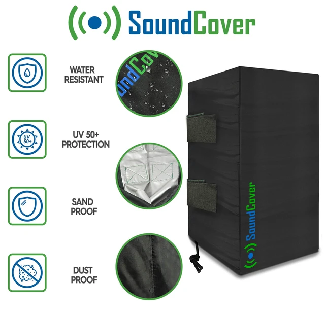 Alt view image 4 of 6 - The Original Light Outdoor Speaker Covers for C-Bracket Mounted Speakers Premium 210T Polyester with Silver UV Protective Coating Water-Resistant, All-Weather Protection Small Size (Set of 2)
