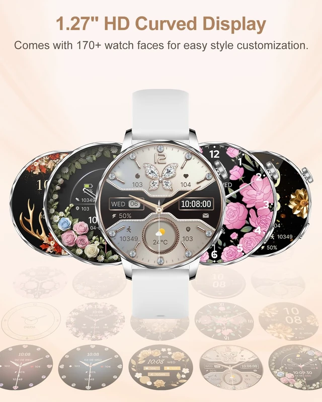 Alt view image 6 of 7 - Smart Watches for Women, IP68 Waterproof Fitness Tracker, Answer/Make Calls, 100+ Sport Modes, Heart Rate/Sleep/Steps Monitor for Android Phones and iPhone