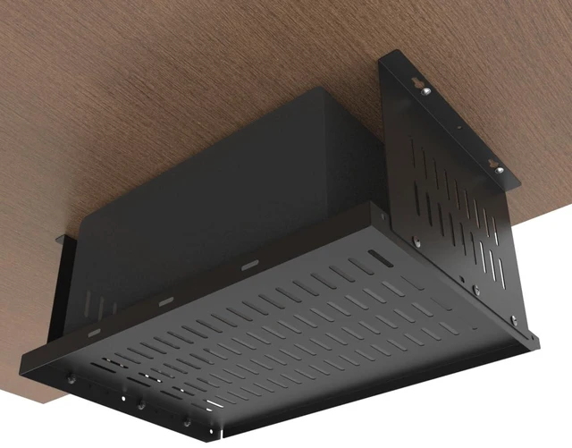 Alt view image 3 of 6 - Under Desk Computer Mount for Small Form Factor Computer 6.5"H Compatible with PlayStation 4, PS4 Slim, PS4 Pro for Under Desk Gaming, W 17.3" x H 6.5" x D 12" (6.5inch High)