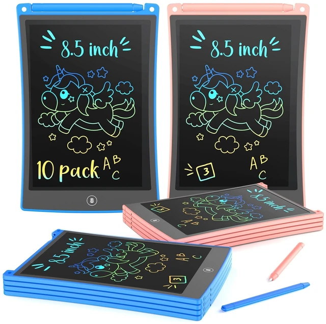 Main image of 8.5 Inch 10 Pack LCD Writing Tablet for Kids, Colorful Doodle Board, Car Trip Travel Learning Toys, Erasable Drawing Pad, Birthday Gifts for Boys Girls Age 3 4 5 6 7 8(Blue & Pink)