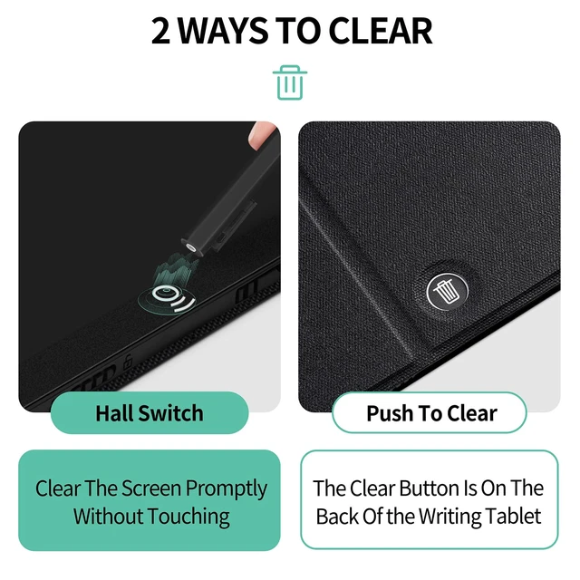 Alt view image 4 of 7 - LCD Writing Tablet for Adults: 9.5 inch with Cover Case Reusable Drawing Board Erasable Writing Pad Use for Office Study Teaching