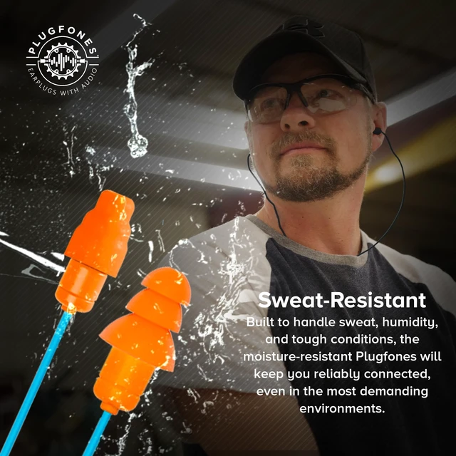 Alt view image 7 of 7 - Guardian Plus Safety Earplug Headphones, OSHA Compliant, Orange 27-29dB NRR Foam/Silicone Plugs, Ear Plug Headphones for Work, Earbuds for Warehouse Construction Racing Helmet, Plug Phones