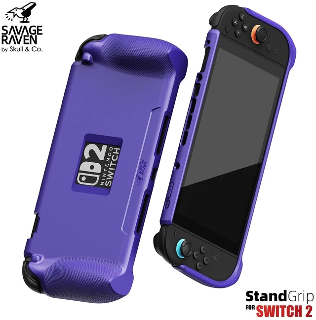 Alt view image 2 of 7 - by Skull & Co. StandGrip for Nintendo Switch 2: A Soft Protective Case with Textured Grips Full Protection and Stand, Shock-Absorption Non-Slip and Anti-Scratch Cover - Black