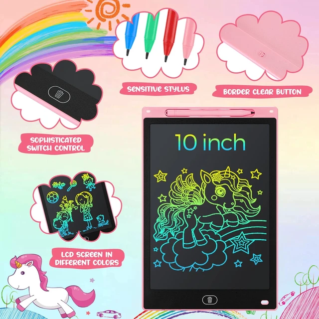 Alt view image 2 of 7 - 20 Pcs LCD Writing Tablet for Kids 10 Inch Electronic Doodle Board Colorful Screen Doodle Board Erasable Pad Drawing Pad for Kids Toddler 6 Years Old Educational Learning Toy (Black Screen)