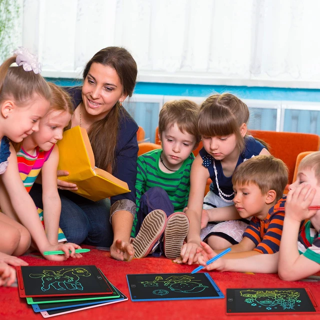 Alt view image 6 of 7 - 20 Pcs LCD Writing Tablet for Kids 10 Inch Electronic Doodle Board Colorful Screen Doodle Board Erasable Pad Drawing Pad for Kids Toddler 6 Years Old Educational Learning Toy (Black Screen)