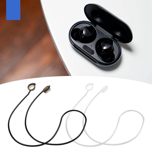 Alt view image 2 of 7 - 2pcs Wireless Earphone Silicone Anti-Lost Strap Compatible with Galaxy Buds/Buds Plus Headphone Straps Earphone Anti-Lost Strap Hanging Neck Rope Black&White