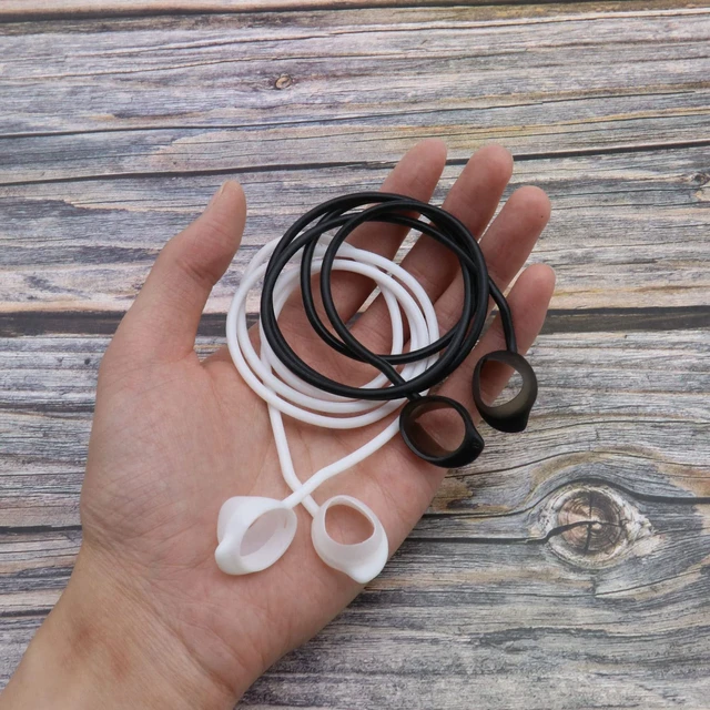 Alt view image 5 of 7 - 2pcs Wireless Earphone Silicone Anti-Lost Strap Compatible with Galaxy Buds/Buds Plus Headphone Straps Earphone Anti-Lost Strap Hanging Neck Rope Black&White