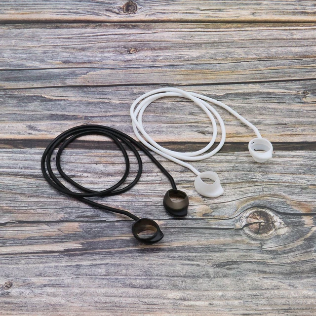 Alt view image 6 of 7 - 2pcs Wireless Earphone Silicone Anti-Lost Strap Compatible with Galaxy Buds/Buds Plus Headphone Straps Earphone Anti-Lost Strap Hanging Neck Rope Black&White