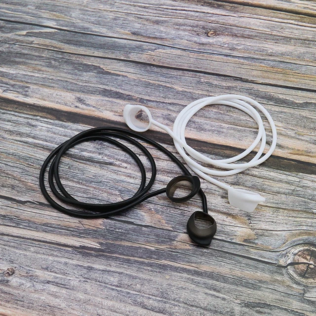 Alt view image 7 of 7 - 2pcs Wireless Earphone Silicone Anti-Lost Strap Compatible with Galaxy Buds/Buds Plus Headphone Straps Earphone Anti-Lost Strap Hanging Neck Rope Black&White