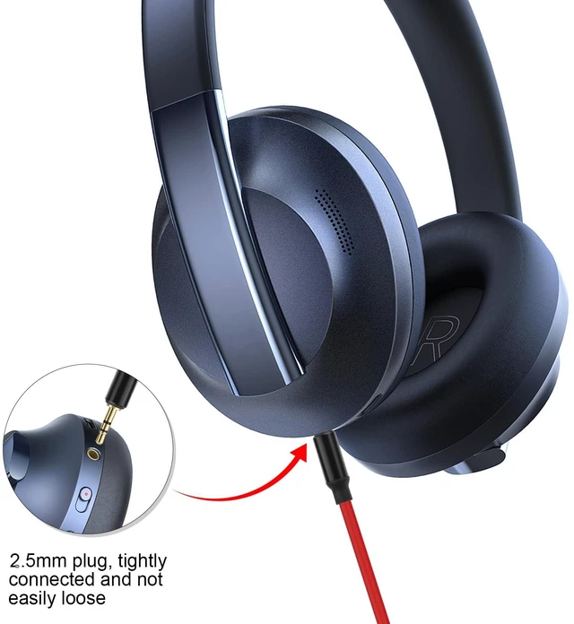 Alt view image 4 of 7 - 16ft 3.5 to 2.5 Aux Cable Replacement Spring Relief Coiled Cord Compatible with Bose 700 QuietComfort SE QC45 QC35II QC35 QC25 Soundtrue OE2 OE2i Headphones, JBL E45BT E55BT E65BTNC Earphone(Red)