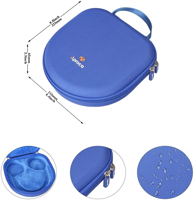 Alt view image 6 of 7 - Blue Hard Storage Travel Case, Fit for Soundcore Anker Life Q20 / Anker Q20i Hybrid Active Noise Cancelling Headphones