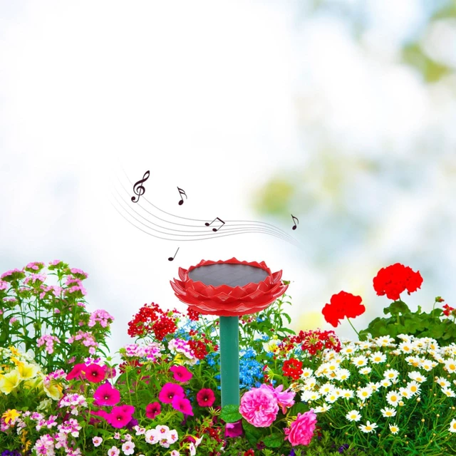 Alt view image 3 of 7 - Solar Lotus Speaker for Outdoor Use Waterproof Music Player Buddhist Prayer and Garden Decoration Portable Design for Yard Solar Powered Music Box