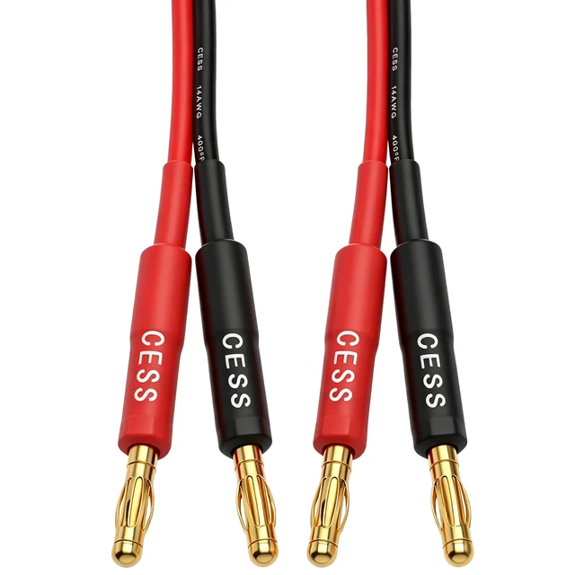 Alt view image 7 of 7 - Banana Plug to RCA Jack Speaker Cable Adapter, 5 Inch 4mm Banana Male to RCA Female Phono Cable, 2 Pack